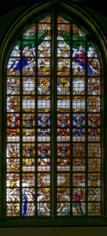 Baie 4: Les Armoiries du Rijnland ( 1596 Atelier de Gouda)