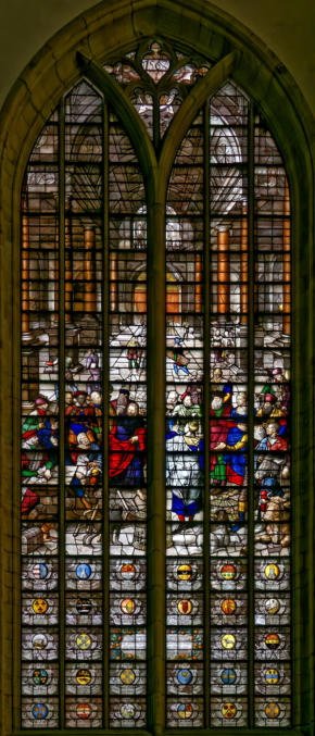 Baie 22: Jésus chassant les marchands du Temple (1567 Dirck Crabeth)
