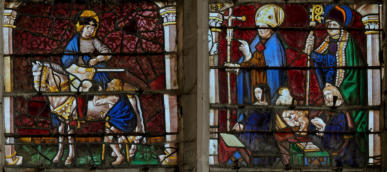 Charité de saint Martin - Donateurs présentés par saint Nicolas et un évêque