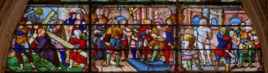 Portement de croix - Comparution devant Pilate (qui s'en lave les mains) - Flagellation