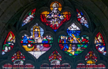 Jésus et les docteurs - Portement de croix - Dieu le Père et colombe du Saint-Esprit