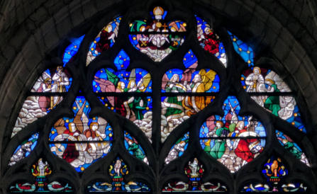 Concert d'anges avec le Père bénissant et le Saint-Esprit