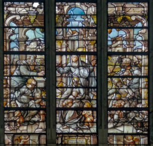 Marie Cléophas et Alphée (son mari) et saint Simon et saint Jacques le Mineur (leurs enfants) - Sainte Anne et la Vierge et Jésus et Saint Jean-Baptiste - Marie-Salomé et Zébédée (son mari) avec saint jacques le Majeur, leur fils